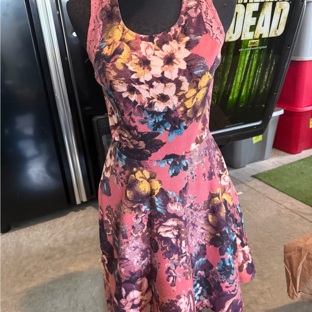 Envogue Pink Floral Mini Dress p51 - Picture 2 of 6